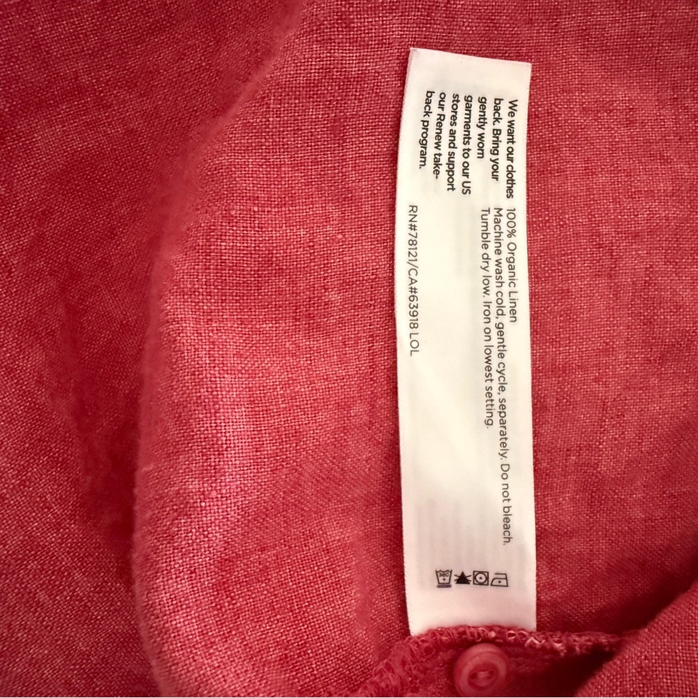 Eileen Fisher beautifully designed and made button-front linen shirt. $145 new. - Picture 5 of 7